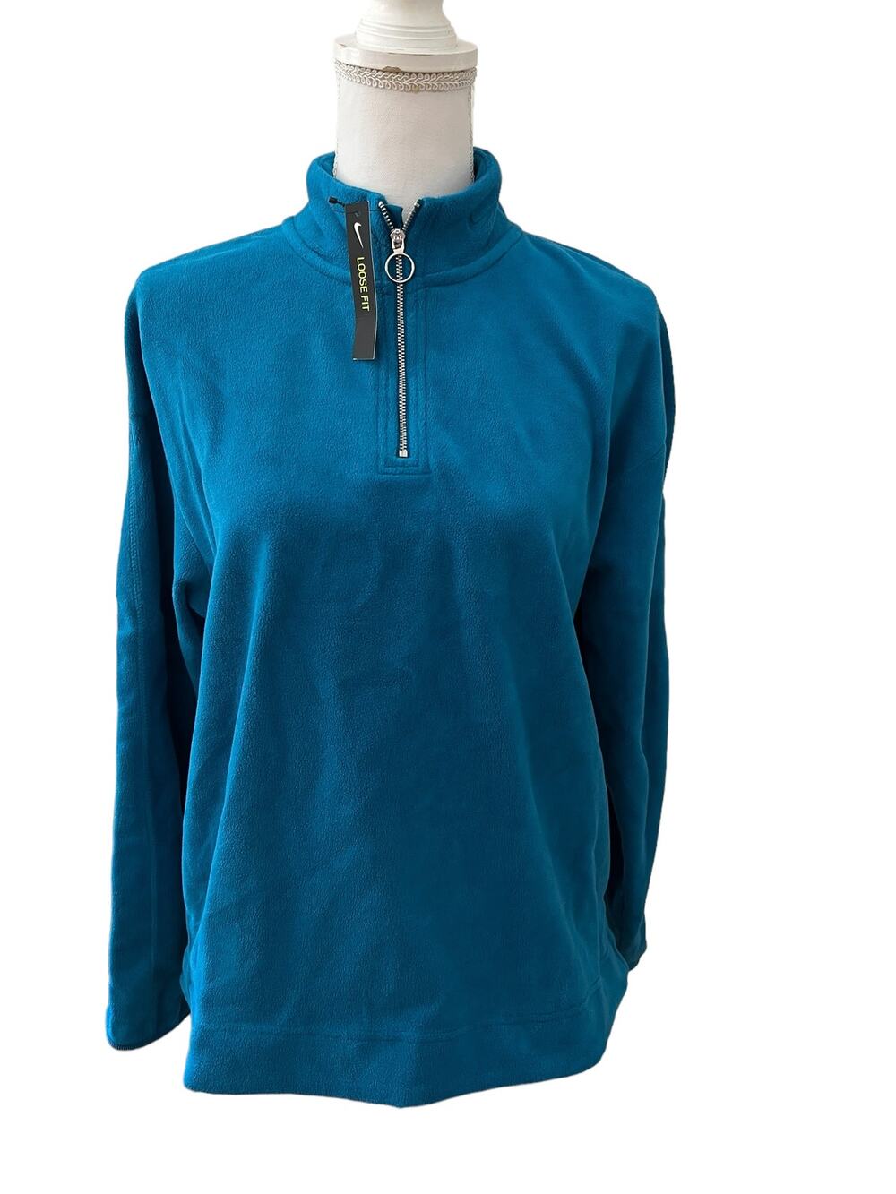 Nike Quarter Zip Fleece Jacket Turquoise Blue M
